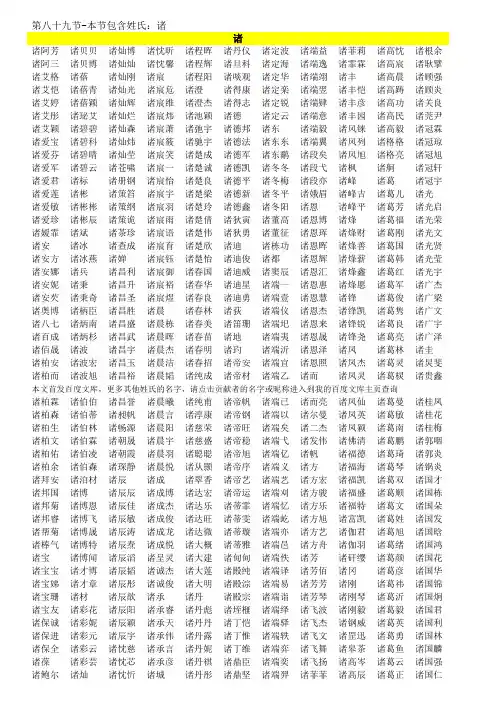 (89)中国姓名大全(4000个诸姓好名字)