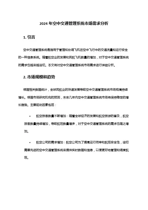 2024年空中交通管理系统市场需求分析