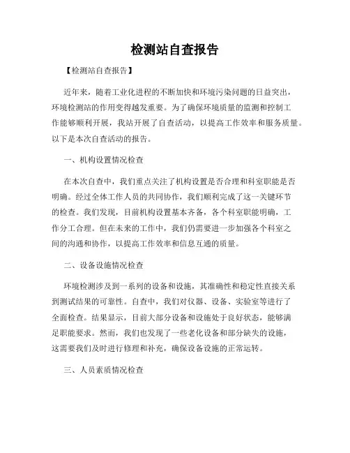 检测站自查报告