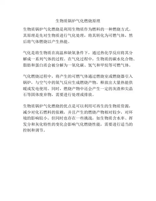 生物质锅炉气化燃烧原理