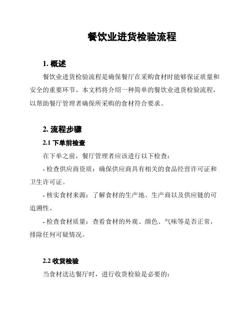 餐饮业进货检验流程