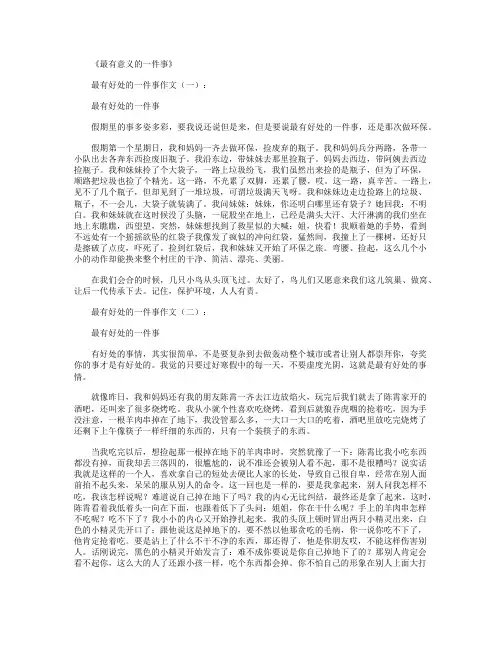 最有意义的一件事12篇_作文