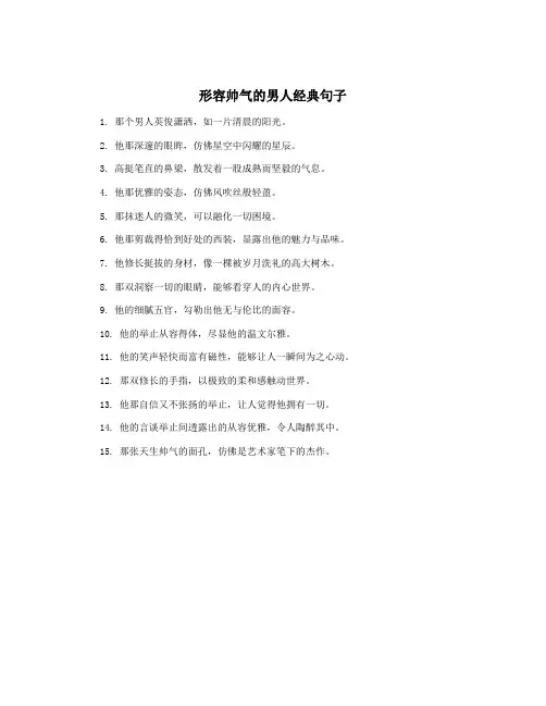 形容帅气的男人经典句子