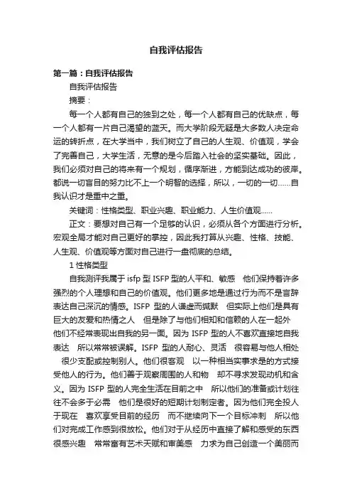自我评估报告