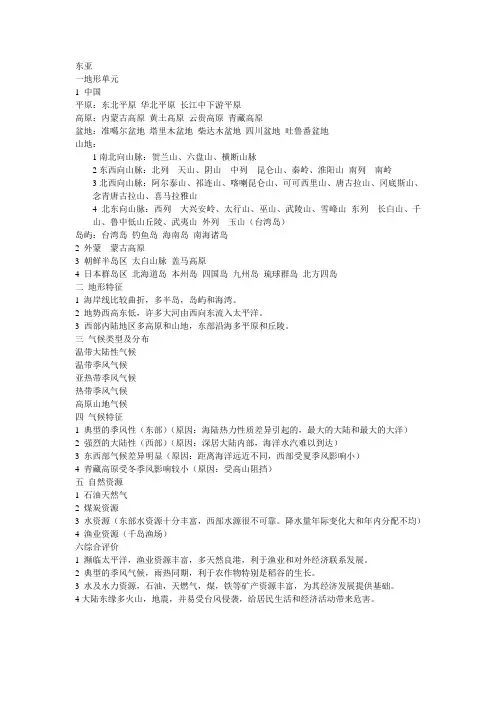 世界地理---东亚