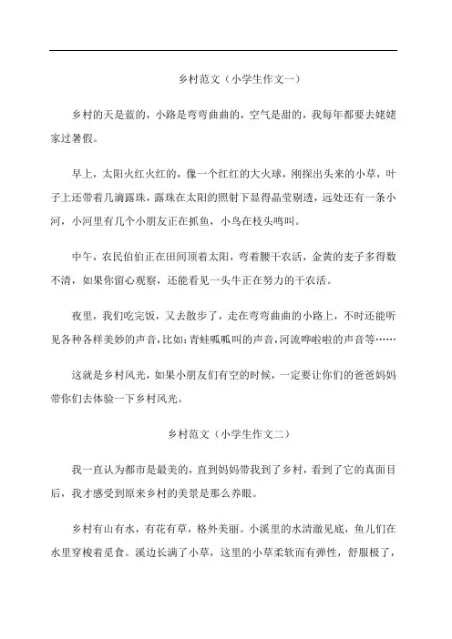 小学生乡村范文