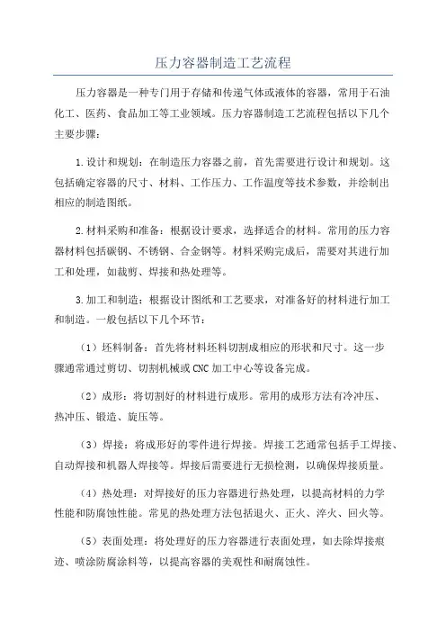 压力容器制造工艺流程