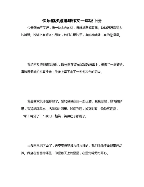 快乐的沙滩排球作文一年级下册
