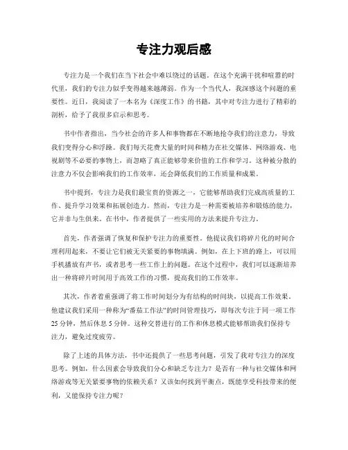 专注力观后感