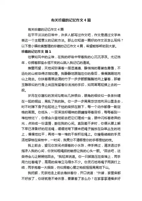 有关珍藏的记忆作文4篇