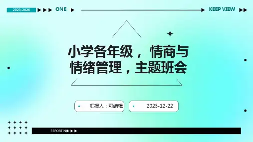 小学各年级, 情商与情绪管理,主题班会ppt