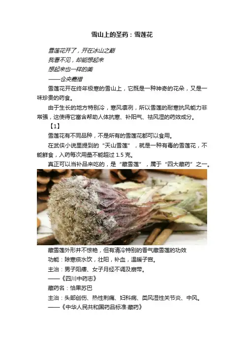 雪山上的圣药：雪莲花