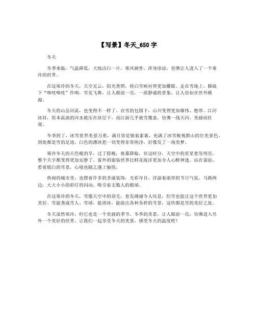 【写景】冬天_650字