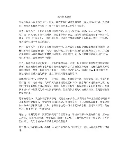 练琴期末总结