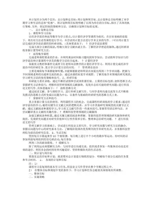博士学习计划