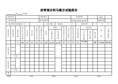57-沥青混合料马歇尔试验报告