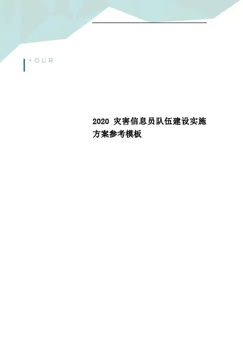 2020灾害信息员队伍建设实施方案参考模板
