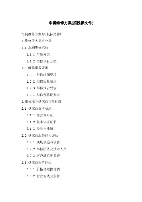 车辆维修方案(招投标文件)