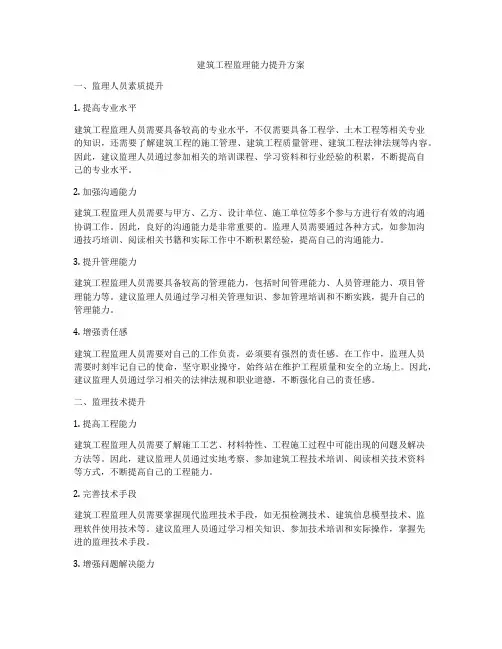 建筑工程监理能力提升方案