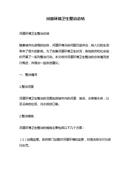 河道环境卫生整治总结