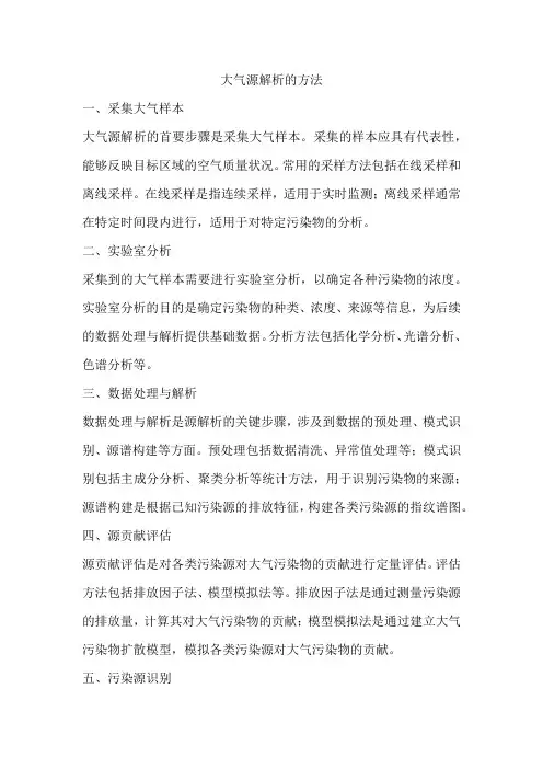 大气源解析的方法