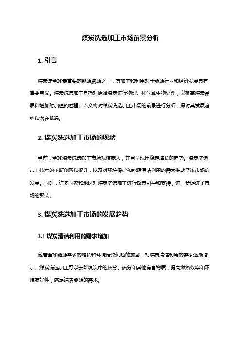 2024年煤炭洗选加工市场前景分析