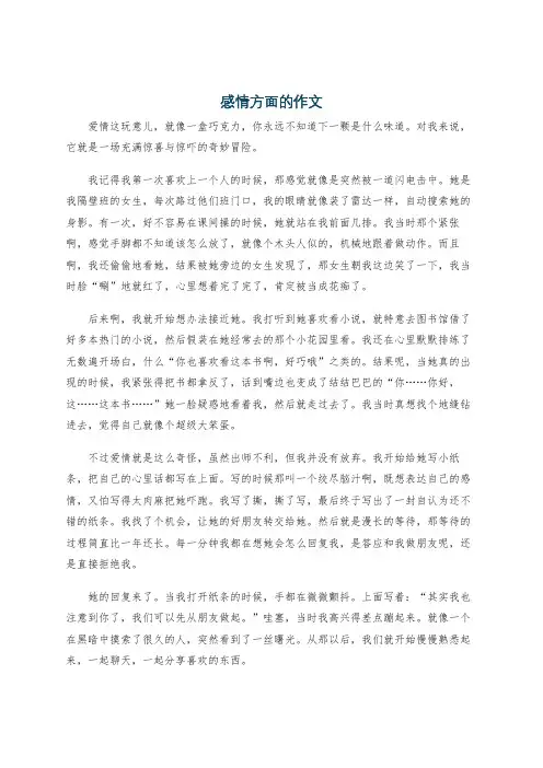 感情方面的作文