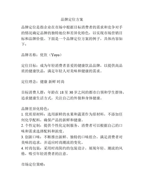 品牌定位方案