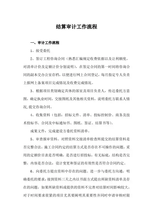 结算审计工作流程