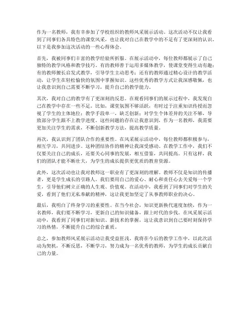 教师风采展示的心得体会