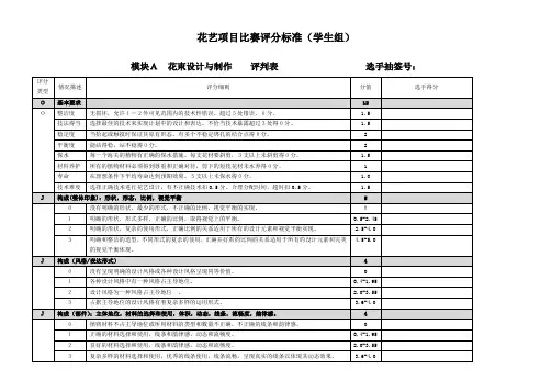 花艺项目比赛评分标准