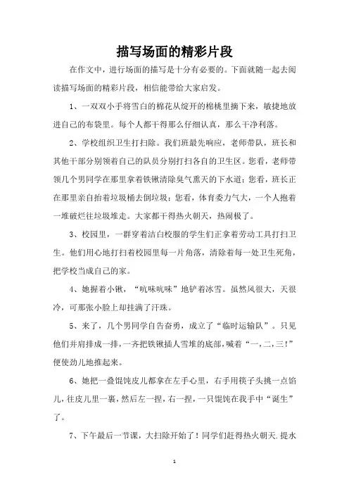 描写场面的精彩片段(精编版)