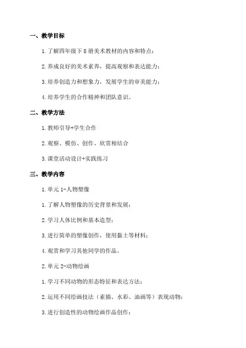 2024年人美版四年级下8册美术教案