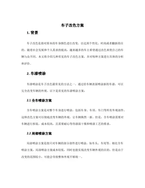 车子改色方案