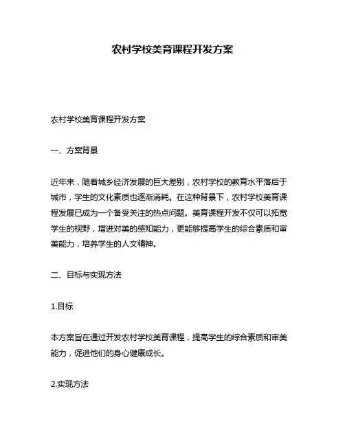农村学校美育课程开发方案
