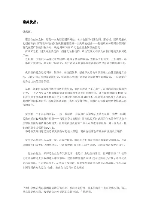 聚美优品 市场营销分析