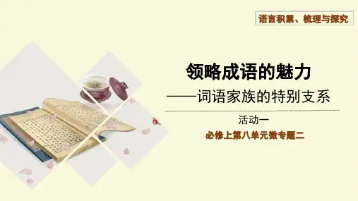 【教学课件】微专题课件：领略成语的魅力——词语家族的特别支系(第一课时)