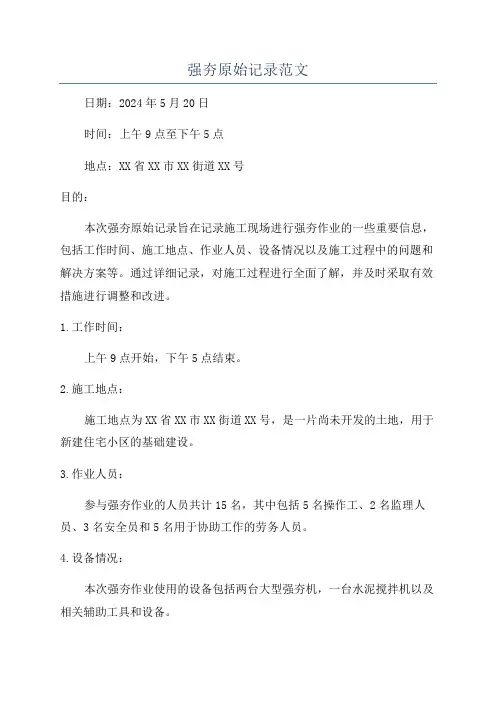 强夯原始记录范文