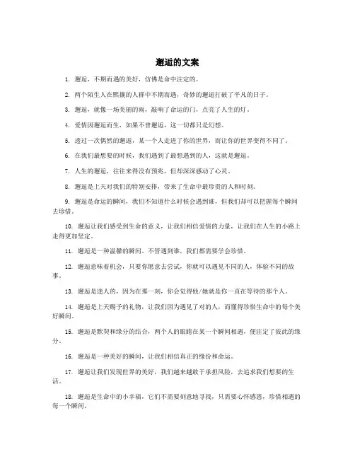 邂逅的文案
