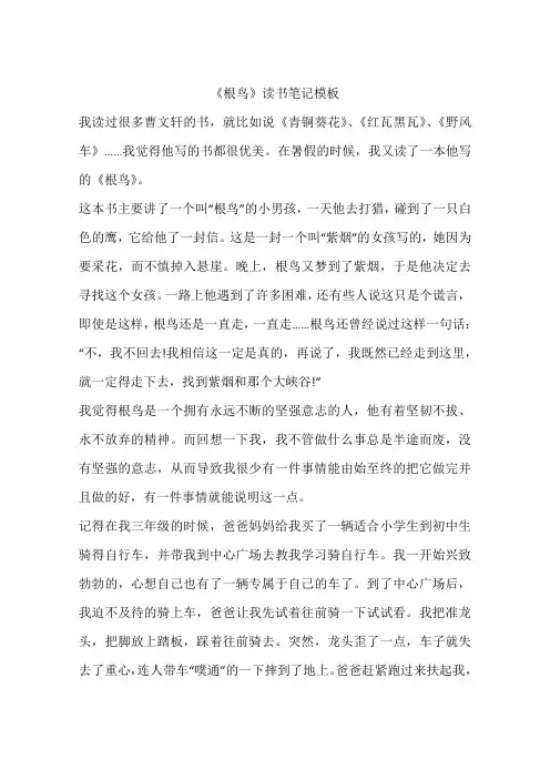 《根鸟》读书笔记模板