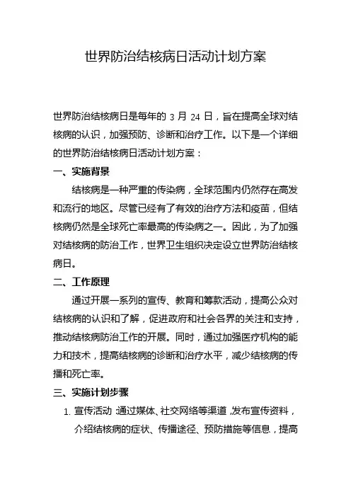 世界防治结核病日活动计划方案
