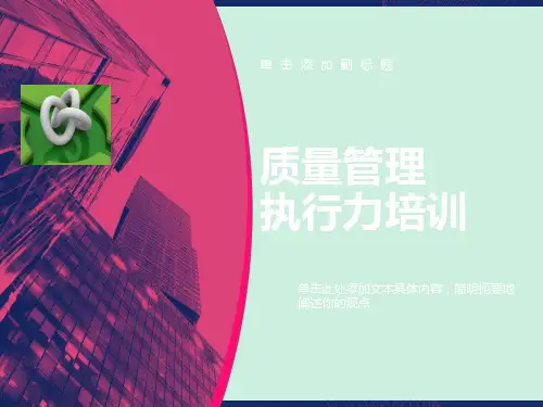 质量管理-执行力培训