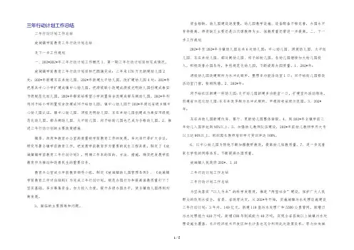 三年行动计划工作总结