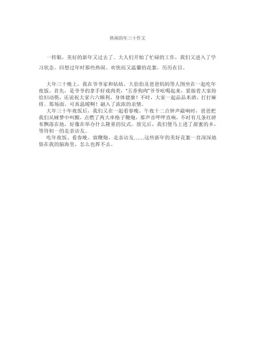 热闹的年三十作文
