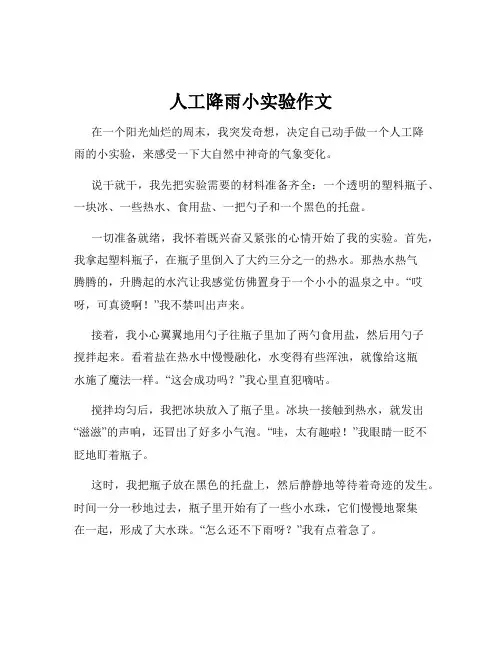 人工降雨小实验作文