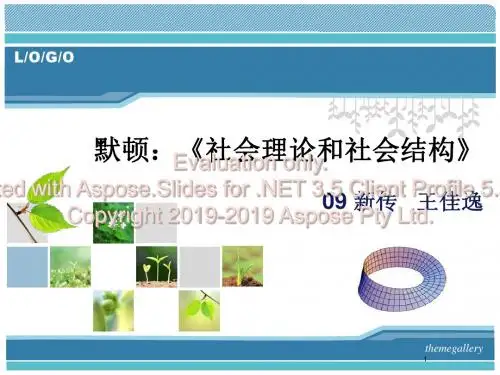 默顿：《社会理论和社会结构》-精选文档