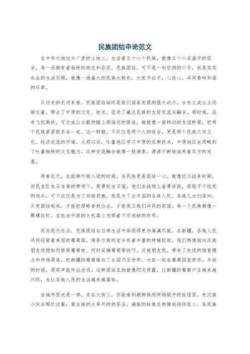 民族团结申论范文