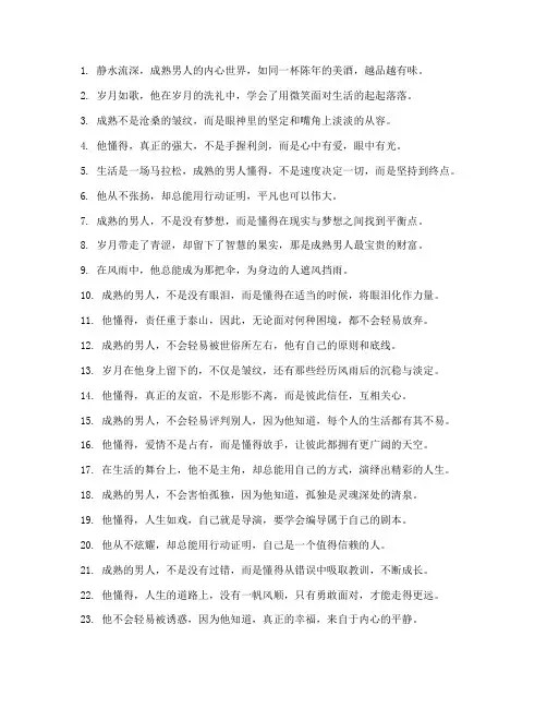 成熟男生走心文案短句
