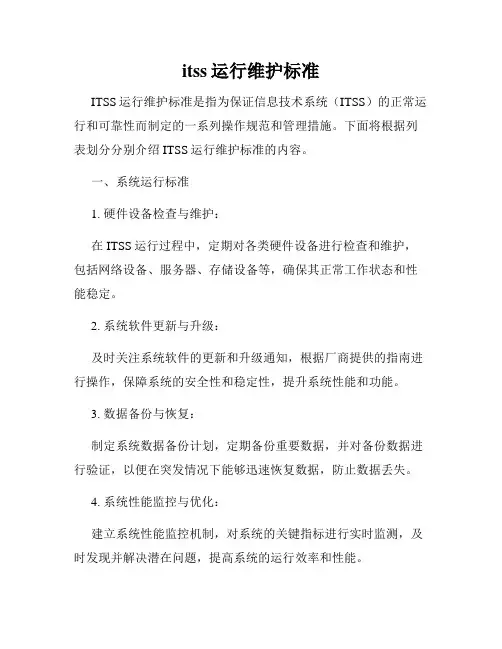 itss运行维护标准