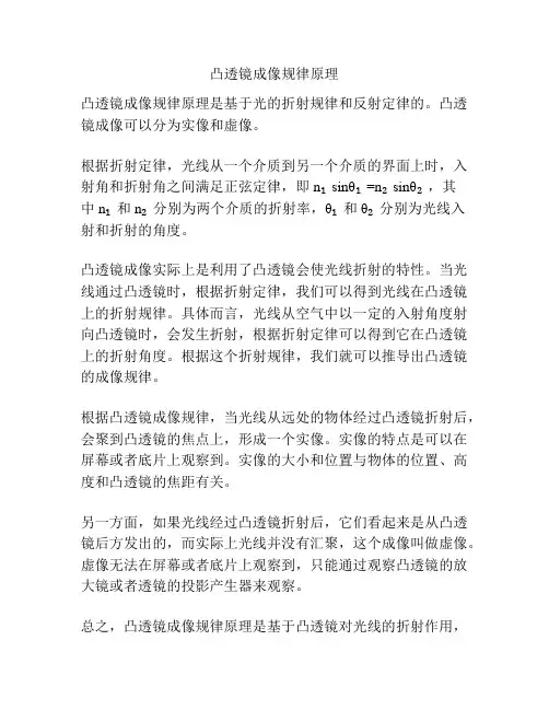 凸透镜成像规律原理